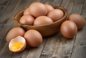 Eggs In A Wooden Bowl