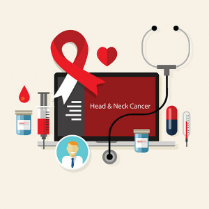 head and neck cancer  medical red white ribbon treatment health disease  vector